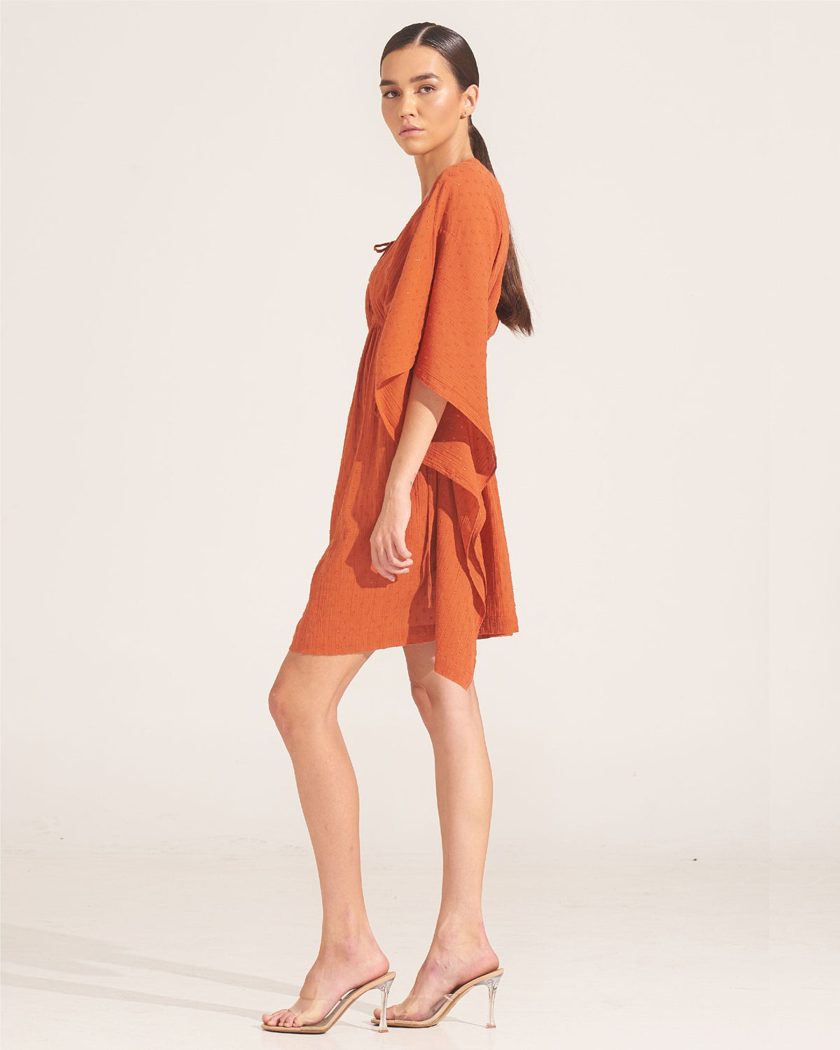 Morrato Bali Mini Dress Insha Kaftan Burnt Ochre