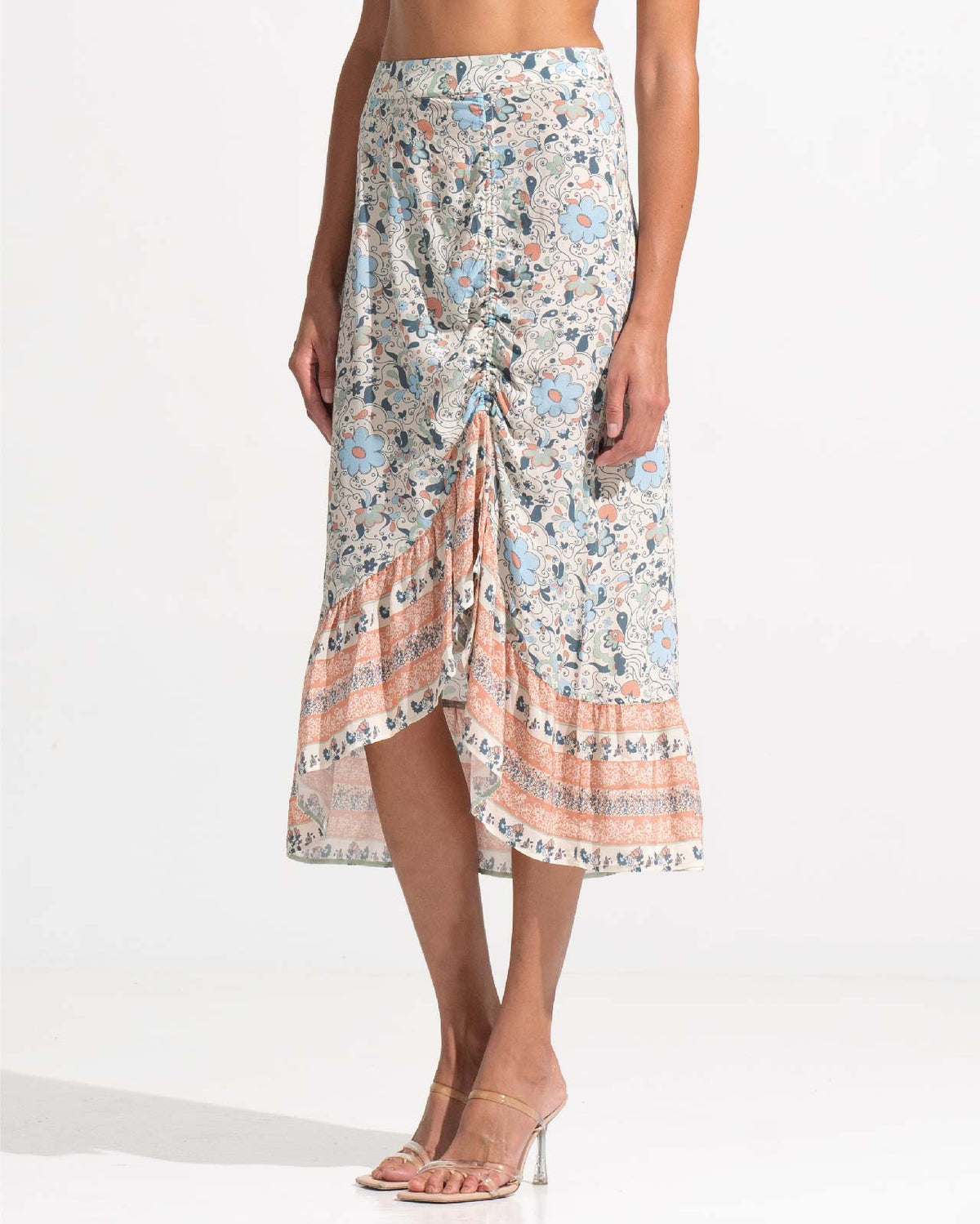 Morrato Midi Skirt Lynette Asymmetrical Skirt Fleur Seashell