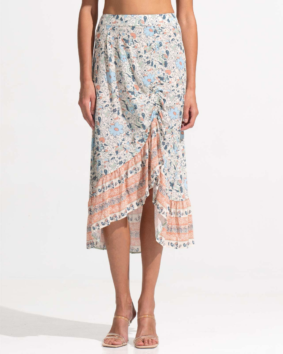 Morrato Midi Skirt Lynette Asymmetrical Skirt Fleur Seashell