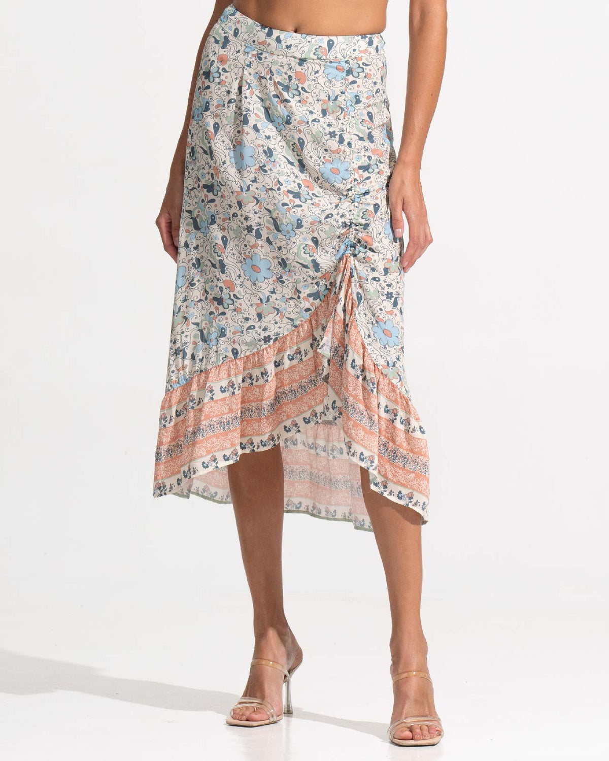 Morrato Midi Skirt Lynette Asymmetrical Skirt Fleur Seashell