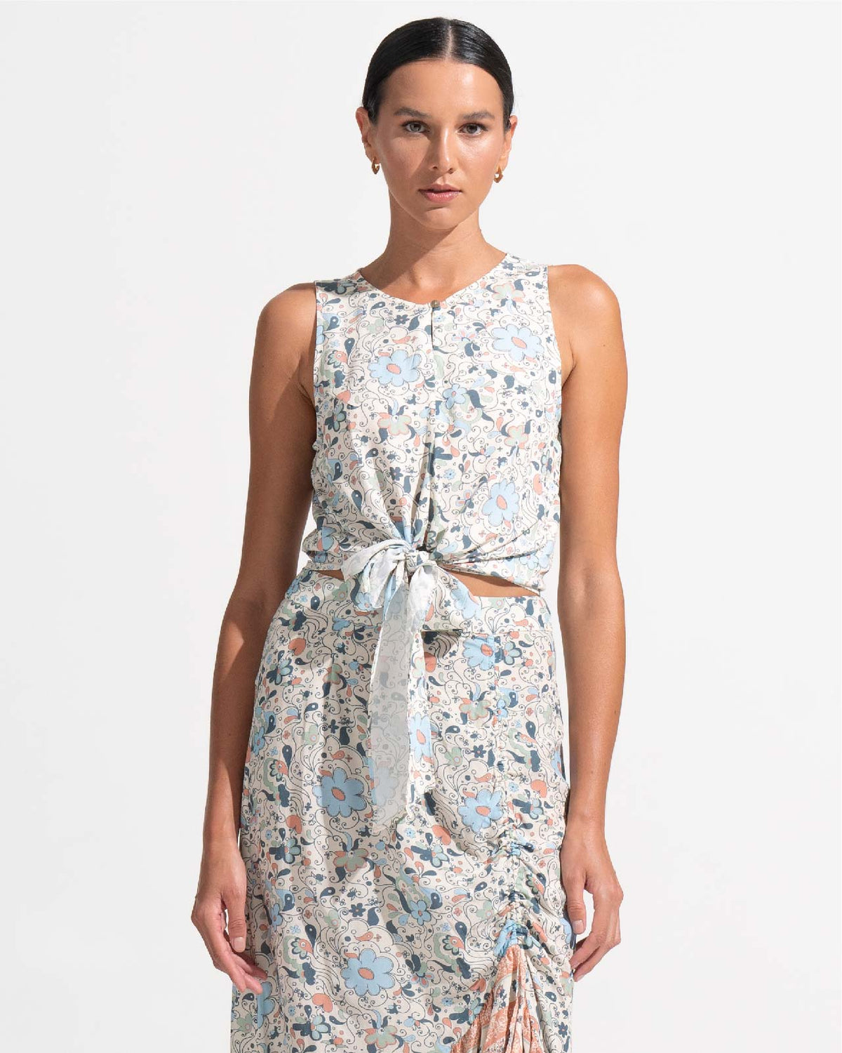 Morrato Top Calandra Sleeveless Top Fleur Seashell
